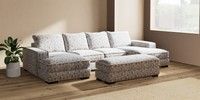 Large - U Shaped Double Chaise with Footstool