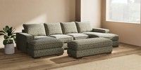 Large - U Shaped Double Chaise with Footstool