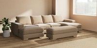 Large - U Shaped Double Chaise with Footstool