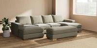 Large - U Shaped Double Chaise with Footstool