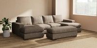 Large - U Shaped Double Chaise with Footstool