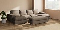 Large - U Shaped Double Chaise with Footstool