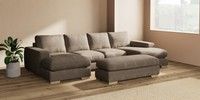 Large - U Shaped Double Chaise with Footstool