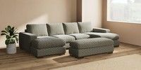 Large - U Shaped Double Chaise with Footstool