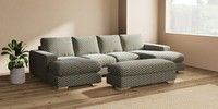 Large - U Shaped Double Chaise with Footstool