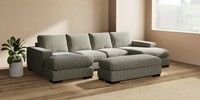Large - U Shaped Double Chaise with Footstool