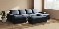 Large - U Shaped Double Chaise with Footstool