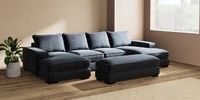 Large - U Shaped Double Chaise with Footstool