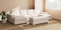 Large - U Shaped Double Chaise with Footstool