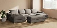 Large - U Shaped Double Chaise with Footstool