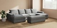 Large - U Shaped Double Chaise with Footstool