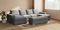Large - U Shaped Double Chaise with Footstool