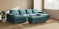 Large - U Shaped Double Chaise with Footstool