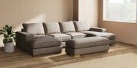 Large - U Shaped Double Chaise with Footstool