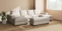 Large - U Shaped Double Chaise with Footstool