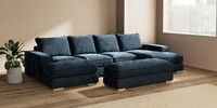 Large - U Shaped Double Chaise with Footstool