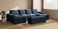 Large - U Shaped Double Chaise with Footstool