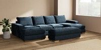 Large - U Shaped Double Chaise with Footstool