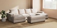 Large - U Shaped Double Chaise with Footstool