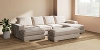 Large - U Shaped Double Chaise with Footstool