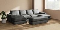 Large - U Shaped Double Chaise with Footstool