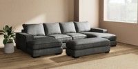 Large - U Shaped Double Chaise with Footstool