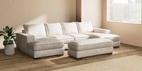 Large - U Shaped Double Chaise with Footstool