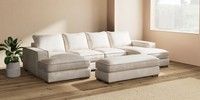 Large - U Shaped Double Chaise with Footstool