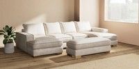 Large - U Shaped Double Chaise with Footstool