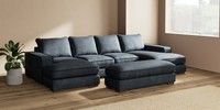 Large - U Shaped Double Chaise with Footstool