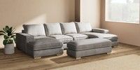 Large - U Shaped Double Chaise with Footstool