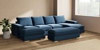 Large - U Shaped Double Chaise with Footstool