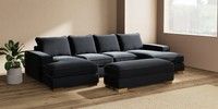 Large - U Shaped Double Chaise with Footstool