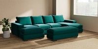 Large - U Shaped Double Chaise with Footstool