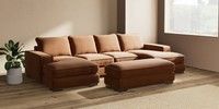 Large - U Shaped Double Chaise with Footstool