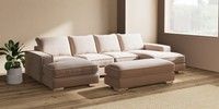 Large - U Shaped Double Chaise with Footstool