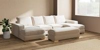 Large - U Shaped Double Chaise with Footstool