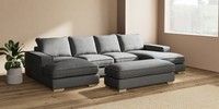 Large - U Shaped Double Chaise with Footstool