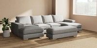 Large - U Shaped Double Chaise with Footstool