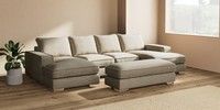 Large - U Shaped Double Chaise with Footstool
