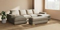 Large - U Shaped Double Chaise with Footstool