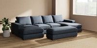 Large - U Shaped Double Chaise with Footstool