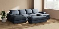 Large - U Shaped Double Chaise with Footstool