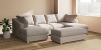 Large - U Shaped Double Chaise with Footstool