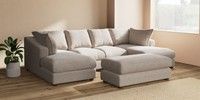 Large - U Shaped Double Chaise with Footstool