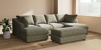 Large - U Shaped Double Chaise with Footstool