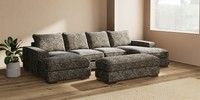 Large - U Shaped Double Chaise with Footstool