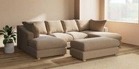 Large - U Shaped Double Chaise with Footstool