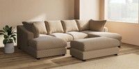 Large - U Shaped Double Chaise with Footstool
