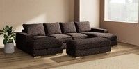 Large - U Shaped Double Chaise with Footstool
